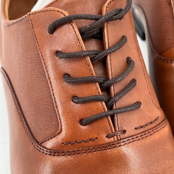 Aldo Stan Oxford Dress Shoes Size 9.5 Tan Cap Toe Lace Up Leather Upper